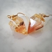 Red Garnet and Pure Gold Leaf in Resin Earrings ( diamond shaped) 