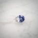 Lapis Lazuli and Silver Leaf in Resin Necklace ( egg shape )