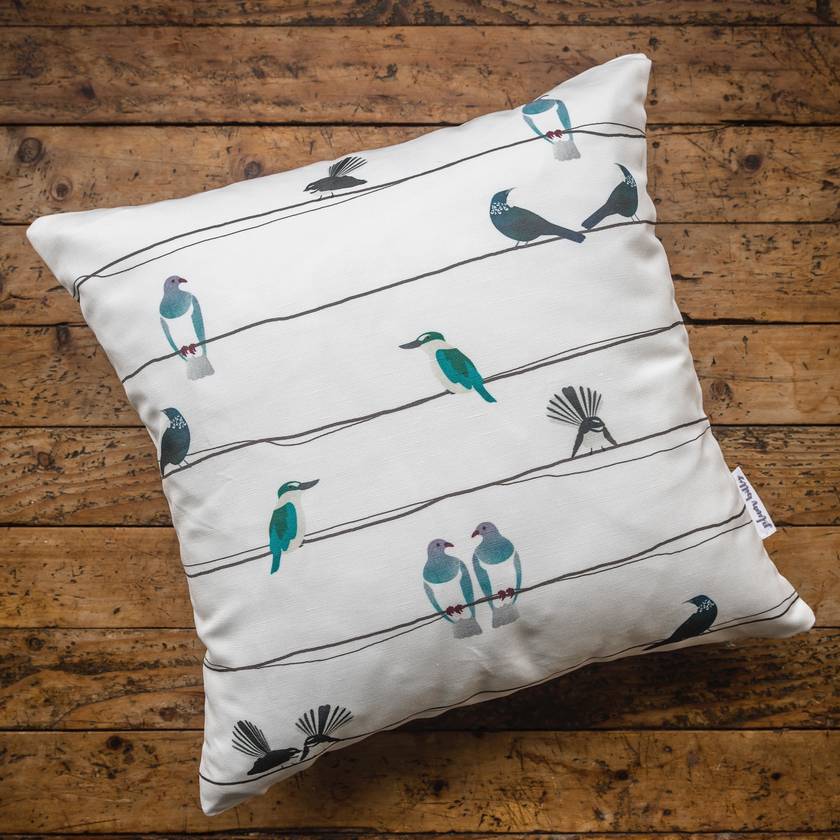 NZ Birds on a Wire' Cushion Cover