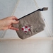 hand-painted pouch with kiwi or chicken on natural linen blend- store all 