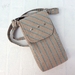 Cross body Phone bag in natural striped canvas look 