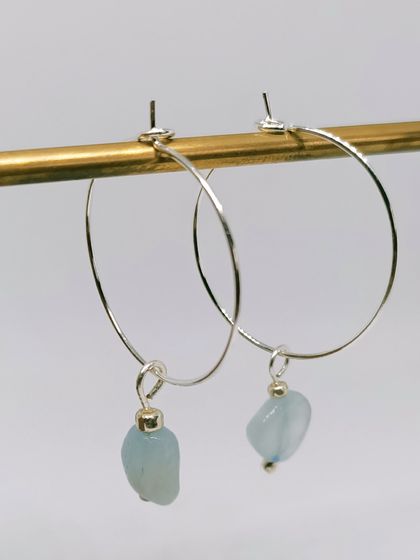 Glass beaded hoop earrings 
