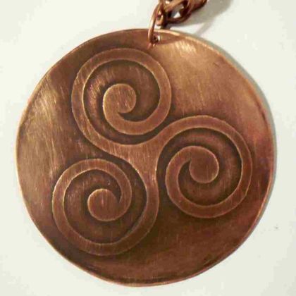 Celtic Copper Triskele 50 mm Necklace