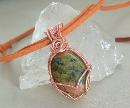 Unakite & Copper Necklace