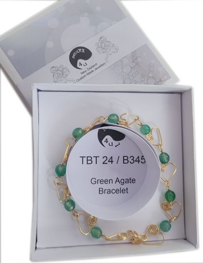 Green Faceted Agate Heart Bracelet