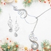 Silver Pearl Necklace set