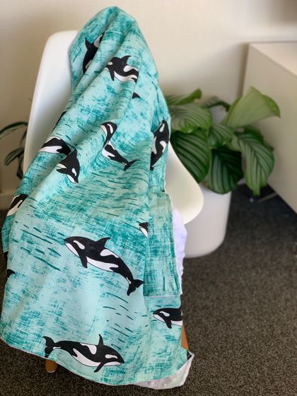 Orca Cotton Minky Baby Blanket