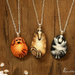 Painted Pebble Dog Necklace - Animal Art Jewellery - Dog Pendant