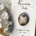 Painted Pebble Hedgehog Pin - Animal Art Brooch - NZ Jewellery