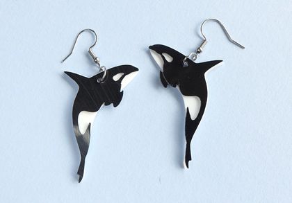 Orca Earrings / Recycled Plastic