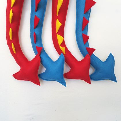 Dragon tail, kids - BLUE with Red spines or RED with Yellow Spines