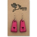 Pink Leather Heart Wrap Earrings