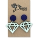 Purple/Green Diamond Shape Earrings