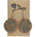 Hand Tooled Leather Earrings - Betsy Design, Olive Green/Tan