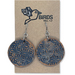 Hand Tooled Leather Earrings - Betsy Design, Navy/Tan