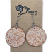 Hand Tooled Leather Earrings - Betsy Design, White/Tan
