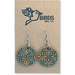 Hand Tooled Leather Earrings - Mini Betsy Design, Olive Green/Tan