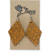 Hand Tooled Leather Earrings - Eliza Design, Ochre
