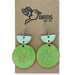 Hand Tooled Leather Earrings - Daisy Design, Mint/Green