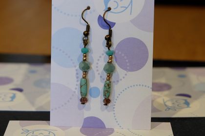 Turquoise & copper earrings