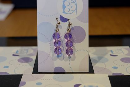 Purple drop earrings | glass beads | violet earrings