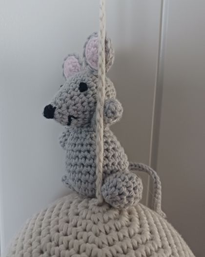 Little donkey and mouse hot air balloon ready for adventure