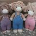 Handmade highland cow in dungarees