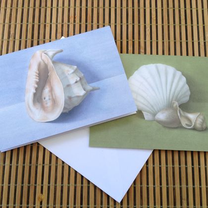 4 Fine Art cards  'Shells' 