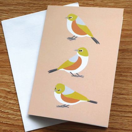 “Little Silvereye/Tauhou” - Garden Bird Greeting Card - Blank