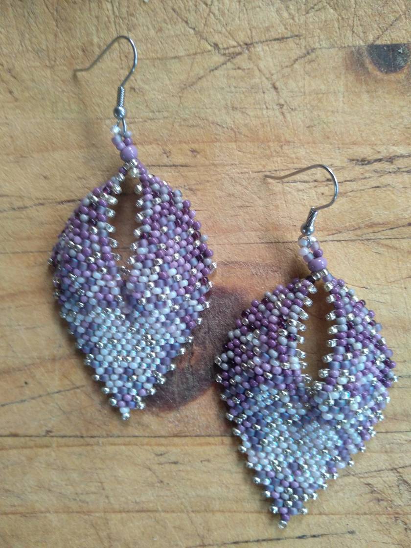 Purple on sale beaded earrings