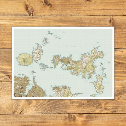 Hauraki Gulf Map - A2 Art Print