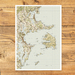 Matakana Coast Map - A2 Art Print