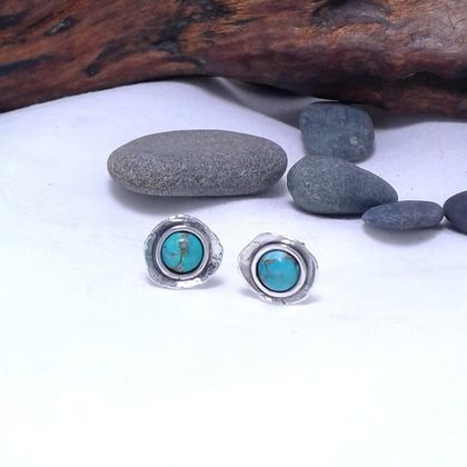 TURQUOISE SILVER STUDS.