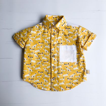 Handmade 100% Cotton Poplin Buttoned Shirt - Size 6-12m