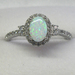 Oval Opal & Cubic Zirconia Ring (size 8)