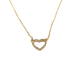 Rhinestone Heart Pendant Necklace - gold