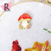 Mushroom with Flowers Enamel Needle Minder