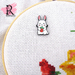 Rabbit with Strawberry Enamel Needle Minder