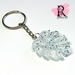 Light Blue Glitter Monstera Leaf Keyring