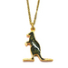 Vintage Gold and Green Kangaroo Pendant on Chain