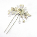 Silver Leaf, Pearl & Crystal Hair Pin