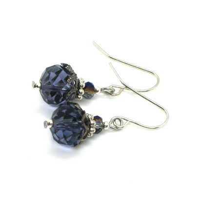 Bridgerton Inspired Crystal Earrings - Indigo