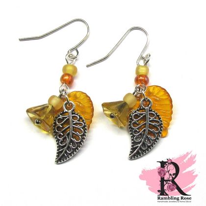 Leaf & Flower earrings - Autumn