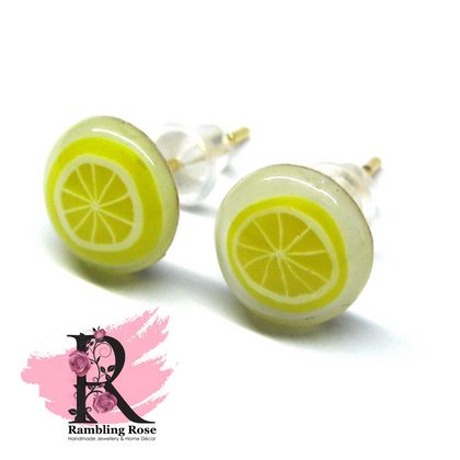 Lemon Slice Stud Earrings (8mm)