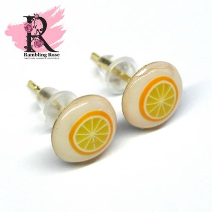 Orange Slice Stud Earrings (8mm)