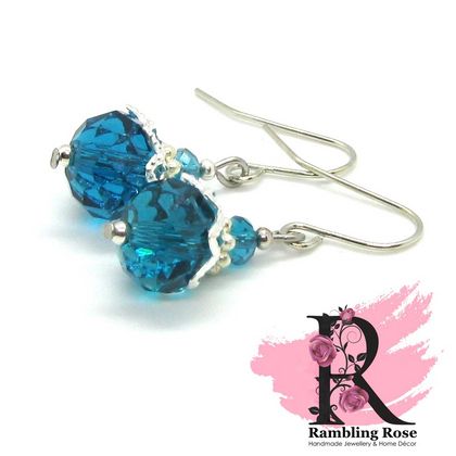 Bridgerton Inspired Crystal Earrings - Turquoise