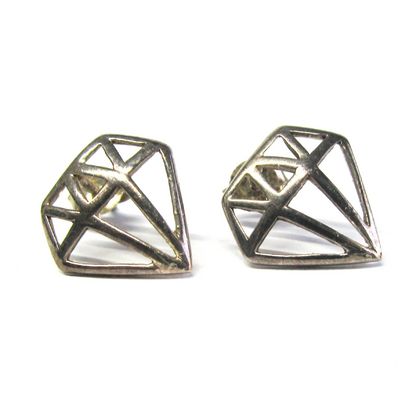 Silver Diamond Studs