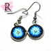 Blue Dahlia Cabochon earrings