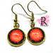 Orange Dahlia Cabochon earrings