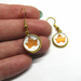 Golden Leaf Cabochon earrings